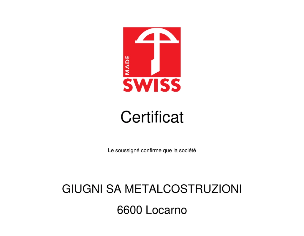 Swiss Label certificato